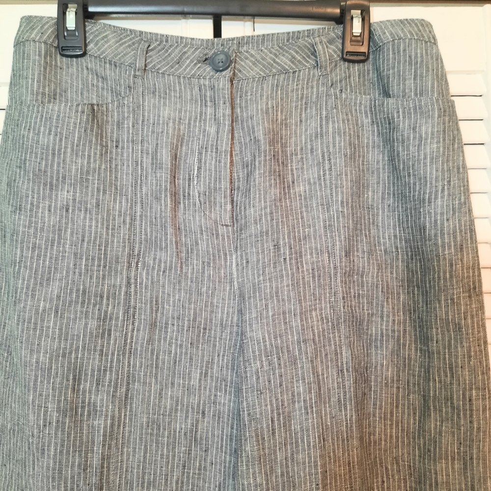 Sundance striped linen wide leg pants Trousers sz 10 *C7 - Picture 6 of 7